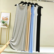 Cool Thin Summer Sleepwear For Women Outfit Night Shirt Sleeveless Long Dress Sexy Cotton Nightgowns Female Vest Nightdress