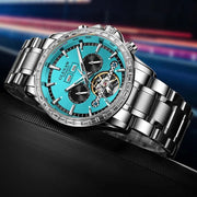 2025 Year Month Sunday Multi-functional Mechanical Watch GLENAW Watch Diamond Circle Stainless Steel Waterproof Luminous Watches