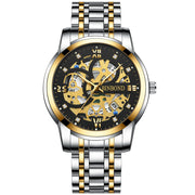 BINBOND Business New Automatic Non-Mechanical Quartz Watches 30M Waterproof Luminous Tourbillon Trendy Hollow Design Men Watches