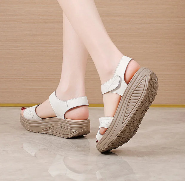 Women Sandals Wedge Heels Sandals Summer Shoes For Women Elegant Heeled Sandalias Mujer Summer Footwear Female Wedges Shoes New