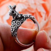 New Style Sweet Rabbit & Flower Retro Thai Silver Ladies Party Rings Wholesale Price For Women Birthday Gifts Never Fade