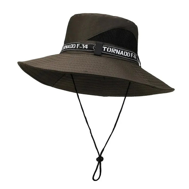 New Hot Selling Spring Summer Bucket Hat Men's Solid Color Big Brim Sun Hat Women's Folding Fishing Mountaineering Outdoor Hat