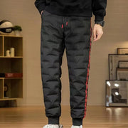 Down Padded Men's Pants Drawstring Warm Padded Sweatpants Loose Jogging Pants Thickened Warm Cotton Pants Thermal Down Trousers