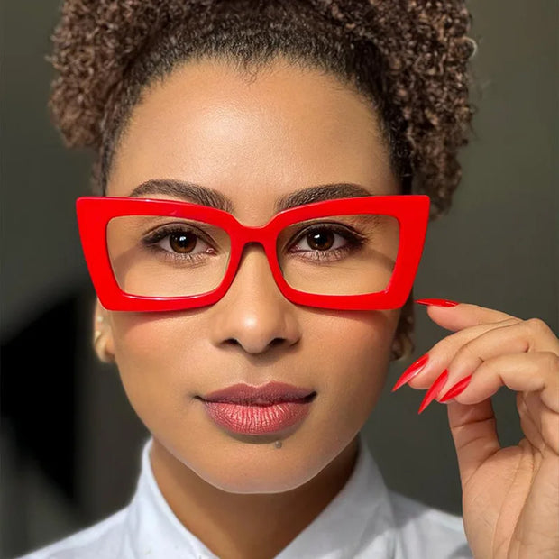 Fashion Big Frame Cat Eye Optical Eyeglasses Men Women Trend Brand Designer Reading Computer Anti Blue Light Eyeglasses Unisex