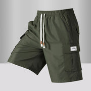 Summer Men's Cargo Shorts 2025 Loose Casual Below Knee Pants Elastic Waist Plus Size Outdoor Jogging Tactical Capri Sweatpants