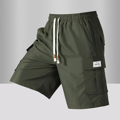 Summer Men's Cargo Shorts 2025 Loose Casual Below Knee Pants Elastic Waist Plus Size Outdoor Jogging Tactical Capri Sweatpants