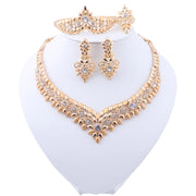 Trend African Jewelry Set For Women Fashion Dubai Wedding Earrings For Bridal Nigerian Design Sliver Plated Necklace Set