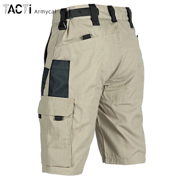 Summer Tactical Shorts Men Quick Dry Cargo Shorts Multi-Pocket Wear-Resistant Waterproof Short Trousers Outdoor Hiking Fishing