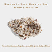 Women Beaded Bag Summer Design Hollow-out Woven Bead Tote Bag Shoulder Bag Female Small Handbag