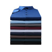New Men's Business Casual Solid Color Short Sleeved Shirt for Summer Fashion No Ironing Comfortable and Versatile Top