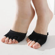 New Five Toes Forefoot Pad Women High Heels Wear-resistant Half Socks Lace Lace Invisible Socks Calluses Corns Foot Pain Care