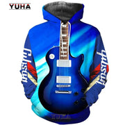 Mens 3d Guitar Printed Fashion Hoodie Daily European Size Sweatshirt Musical Moletom Female Psychedelic Clothes Wholesaler
