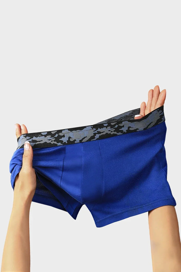 Men's ultra-thin breathable ice silk seamless one-piece sexy boxers