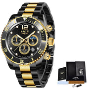 LIGE Men Watch Fashion Full Steel Military Waterproof Quartz Watches for Men Top Brand Luxury Military Chronograph Montre Homme