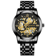 BINBOND Business New Automatic Non-Mechanical Quartz Watches 30M Waterproof Luminous Tourbillon Trendy Hollow Design Men Watches