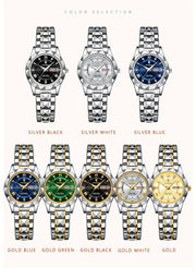 POEDAGAR Luxury Quartz Watch for Ladies Waterproof Luminous Date Week Stainless Steel Women Watches Elegant Dress WristWatch+box