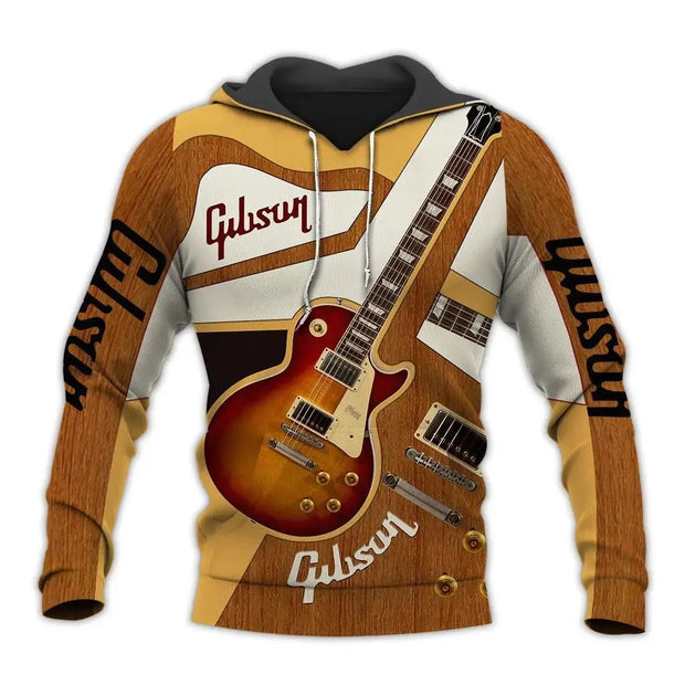 Mens 3d Guitar Printed Fashion Hoodie Daily European Size Sweatshirt Musical Moletom Female Psychedelic Clothes Wholesaler