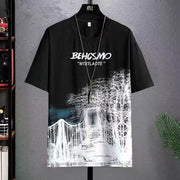 2025 Summer Fashion Men Sets Cotton Streetwear O-neck Short Sleeve T Shirt & Shorts 2PCS Loose Casual Men Suits