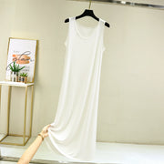 Cool Thin Summer Sleepwear For Women Outfit Night Shirt Sleeveless Long Dress Sexy Cotton Nightgowns Female Vest Nightdress