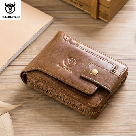 BULLCAPTAIN Brand Men's Wallet Genuine Leather Purse Male Rfid Wallet Multifunction Storage Bag Coin Purse Wallet's Card Bags