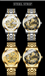 BINBOND Business New Automatic Non-Mechanical Quartz Watches 30M Waterproof Luminous Tourbillon Trendy Hollow Design Men Watches