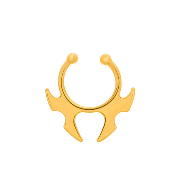 Bull Head And Horn Nose Clip Ring Men Women Fake Septum Piering Body Jewelry Fashion Non Perforation Bat Nose Rings Studs 2025