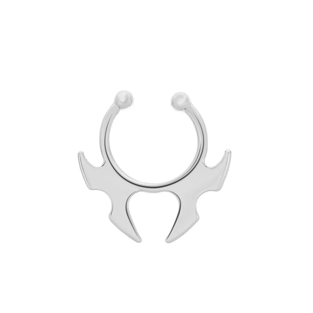 Bull Head And Horn Nose Clip Ring Men Women Fake Septum Piering Body Jewelry Fashion Non Perforation Bat Nose Rings Studs 2025