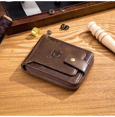 BULLCAPTAIN Brand Men's Wallet Genuine Leather Purse Male Rfid Wallet Multifunction Storage Bag Coin Purse Wallet's Card Bags