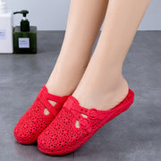 Wrapped Toe Breathable Slippers Women Summer Outer Wear Hole Shoes Home Fashion Casual Hollow Out Slip On Buckle Slipper Female
