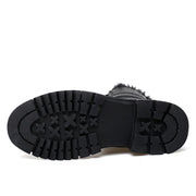 British Style Male Walking Footwear Luxury Brand Outdoor Boots High Quality Man Ankle Boots Warm Plush Fur Winter Shoes High Top