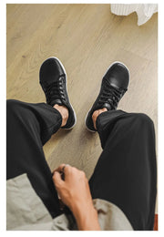 Men's Wide-toe Barefoot Shoes Lightweight Soft-soled Casual Walking Minimalist Breathable Artificial Leather Low-top Sneakers