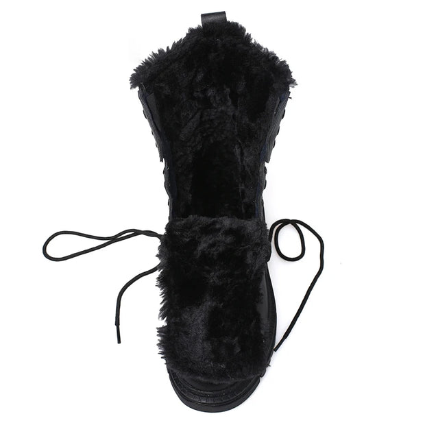 British Style Male Walking Footwear Luxury Brand Outdoor Boots High Quality Man Ankle Boots Warm Plush Fur Winter Shoes High Top