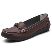 Fashion Wedge Women Flats Genuine Leather Outdoor Shoes Woman Footwear Shoes Women Moccasins Round Toe Chaussure Femme Plus Size