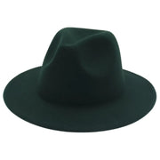 Classic Women Fedora Hats Autumn Winter Gentleman Jazz Felt Hat For Men Retro Church Lady Flat Wide Brim Dress Hat