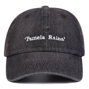 Unisex Pamela Raina Letter Embroidery Wash Baseball Caps Adjustable Casual Hats Spring and Autumn Outdoor Sunscreen Hat