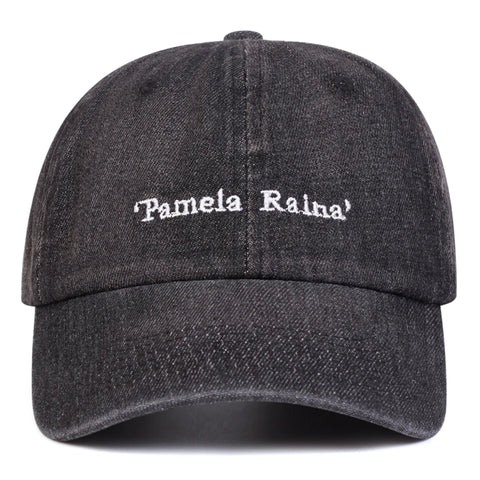 Unisex Pamela Raina Letter Embroidery Wash Baseball Caps Adjustable Casual Hats Spring and Autumn Outdoor Sunscreen Hat