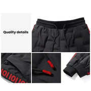 Down Padded Men's Pants Drawstring Warm Padded Sweatpants Loose Jogging Pants Thickened Warm Cotton Pants Thermal Down Trousers