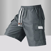 Summer Men's Cargo Shorts 2025 Loose Casual Below Knee Pants Elastic Waist Plus Size Outdoor Jogging Tactical Capri Sweatpants