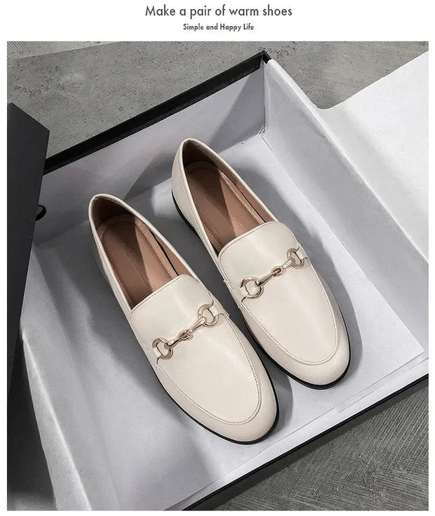Womens Shoes Flats Loafers Ladies Fashion Leather Brand Sneakers Womens Designer Flat Ladies Shoes Woman Luxury Female Footwear