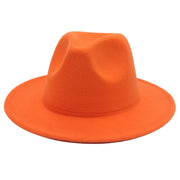 Classic Women Fedora Hats Autumn Winter Gentleman Jazz Felt Hat For Men Retro Church Lady Flat Wide Brim Dress Hat