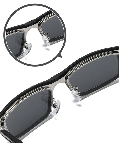 HDCRAFTER 6 In 1 Magnet Polarized Clip Glasses Frame Men TR90 Optical Myopia Clip Glasses For Men Prescription Eyeglasses Frame