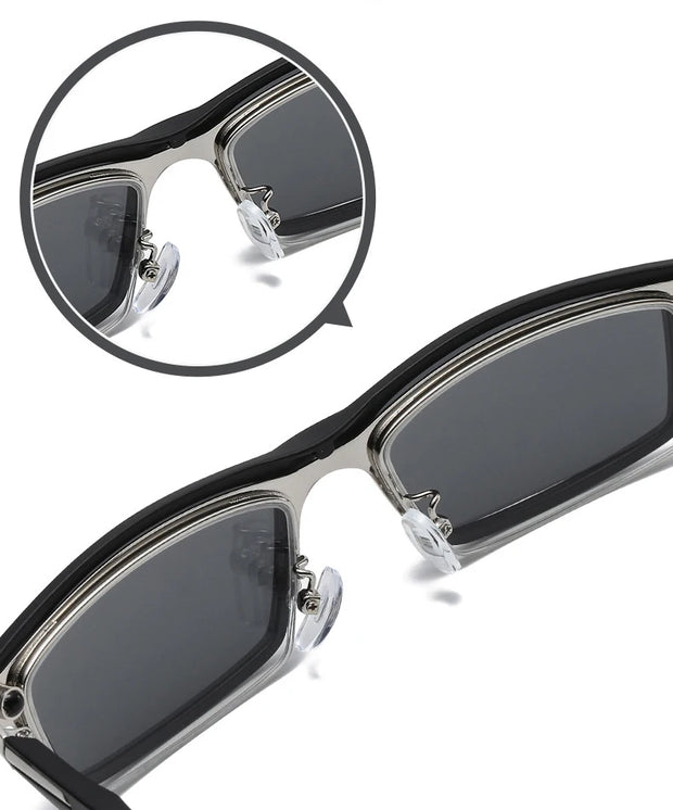 HDCRAFTER 6 In 1 Magnet Polarized Clip Glasses Frame Men TR90 Optical Myopia Clip Glasses For Men Prescription Eyeglasses Frame