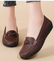 Shoes Women 2025 New Loafers Slip On Flats Leather Shoes Woman Comfortable Flat Shoes Women White Zapatos Mujer Women's Footwear