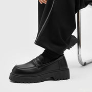 2025 Fashion New Men's Workwear Casual Big Toe Leather Shoes Niche Low Top Thick Sole Height Increasing Set Foot Men's Shoes