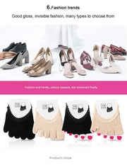 1 pair Five toes forefoot pads women's high heels wear half socks comfortable lace invisible socks foot pain care products