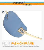 Retro American Curved Lenses Women'S Sunglasses Personalized Letter Decoration Glasses Outdoor Popular Eyepieces Shades Eyewear