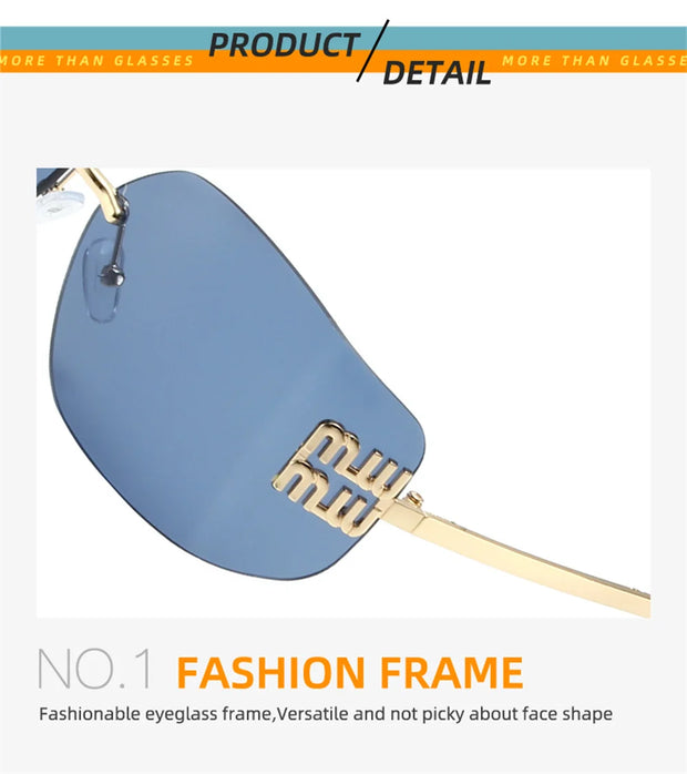 Retro American Curved Lenses Women'S Sunglasses Personalized Letter Decoration Glasses Outdoor Popular Eyepieces Shades Eyewear
