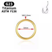 G23 Titanium Piercing Nose Ring Cz Septum Clicker Hoop Nose Labret Ear Tragus Cartilage Rose Gold Color Piercing Body Jewelry