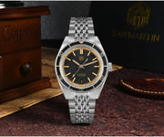 San Martin 39.5mm Men Dive Watch Vintage Distressed Effect NH35 Automatic Mechanical Watch Waterproof 200m C3 Lume SN0116 Reloj