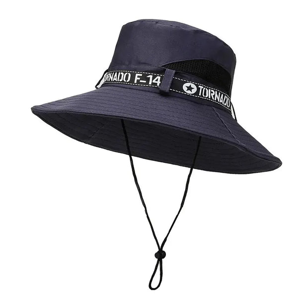 New Hot Selling Spring Summer Bucket Hat Men's Solid Color Big Brim Sun Hat Women's Folding Fishing Mountaineering Outdoor Hat